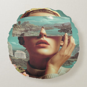 Surrealistische Landschaftsvision, Surrealistische Rundes Kissen