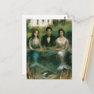 Surrealistische Meerjungfrauen und ein Mann beim A Postkarte