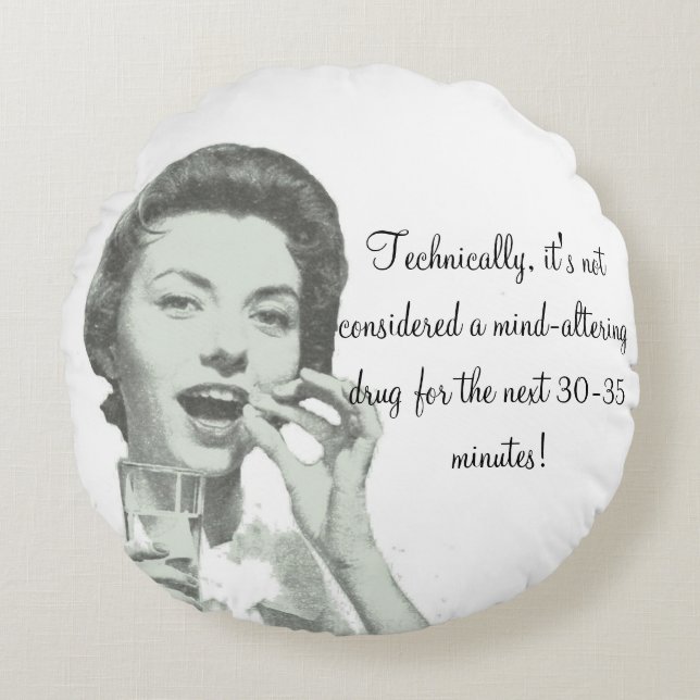 Surrealistische Pille Rundes Kissen (Vorderseite)