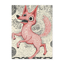 Surrealistische Rotfuchs-Illustration - Eigenartig