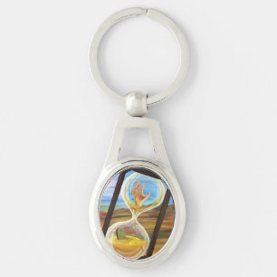 Surrealistische Sanduhr Dunkle Ästhetik Memento Mo Schlüsselanhänger