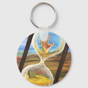 Surrealistische Sanduhr Memento Mori Dunkle Gotik Schlüsselanhänger