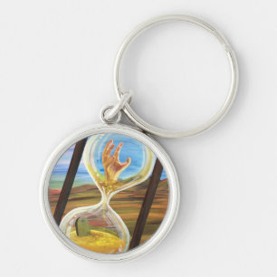 Surrealistische Sanduhr Memento Mori Dunkle Gotik Schlüsselanhänger