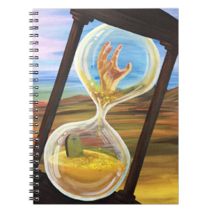 Surrealistische Sanduhr Memento Mori Gothic Wüsten Notizblock