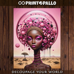 Surrealistische schwarze Frau in Afrika Seidenpapier