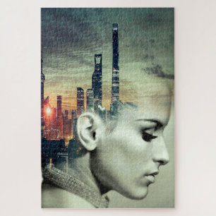 Surrealistische Stadtlandschaft Puzzle