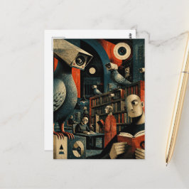 surrealistische Überwachungskamera Tauben in der B Postkarte