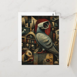 surrealistische Überwachungskamera Tauben in der B Postkarte