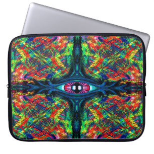 Surrealistische verdrehte trippige Augen-Visionär- Laptopschutzhülle