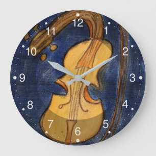 Surrealistische Violine Große Wanduhr