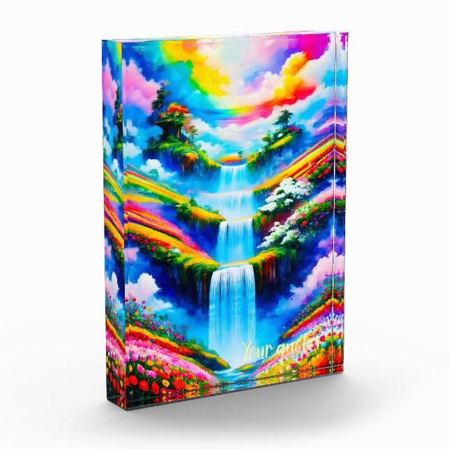 Surrealistische Wasserfall-Fantasie-Kunst Fotoblock (Links)