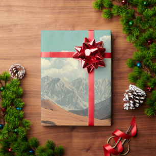 Surrealistische Wüste und See mit Goldfischen Geschenkpapier