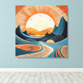 Surrealistische Wüsten-Sonnenuntergangs-Abstraktio Leinwanddruck