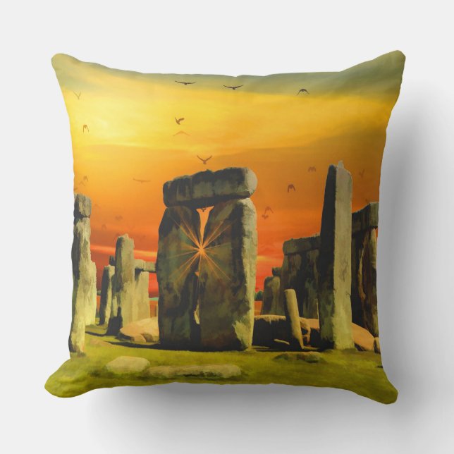Surrealistischer Stonehenge Kissen (Vorderseite)
