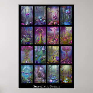 Surrealistischer Sumpf Poster