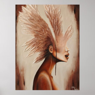 Surrealistisches Engelsflügel-Porträt  Poster