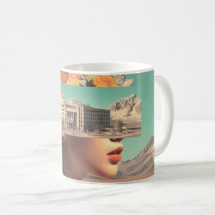 Surrealistisches Porträt mit architektonischer Lan Kaffeetasse