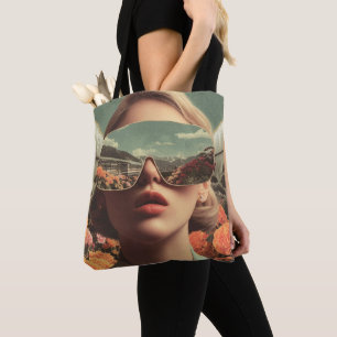 Surrealistisches Porträt mit Sonnenbrille, die Blu