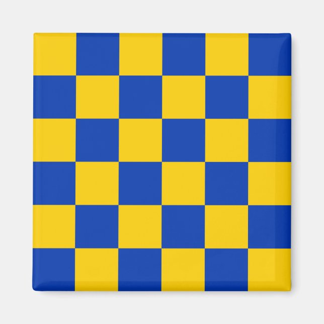 Surrey-Flagge (blau-gelbes kariertes Muster) Magnet (Vorne)