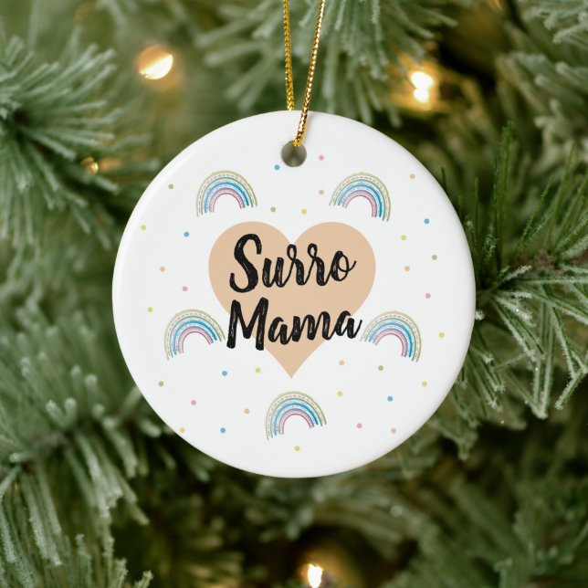 Surrogate Surro Mama Rainbow Baby Ornament (Baum)