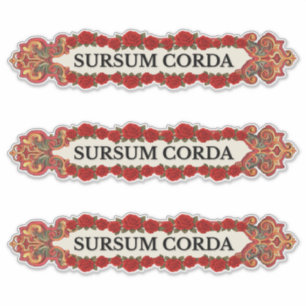 Sursum Corda Vintage Rose Katholisch Aufkleber