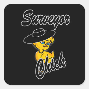 Surveyor Chick #4 Quadratischer Aufkleber