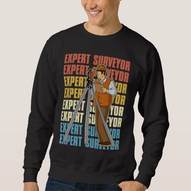 Surveyor geodesy surveying engineer theodolite pro sweatshirt (Vorderseite)