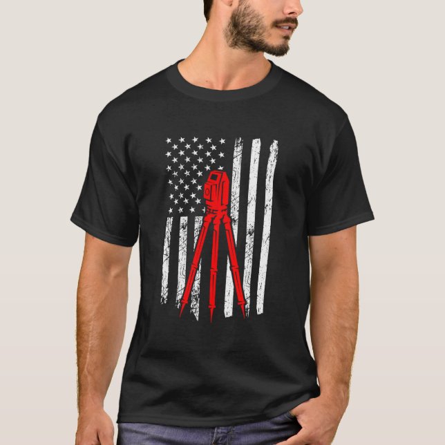 Surveyor US Flag Surveyor Land Surv T-Shirt (Vorderseite)