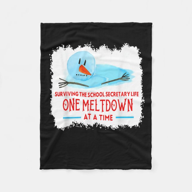 Surviving The School Secretary Life Snowman Christ Fleecedecke (Vorderseite)