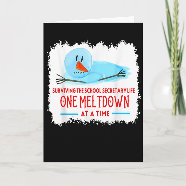 Surviving The School Secretary Life Snowman Christ Karte (Vorderseite)