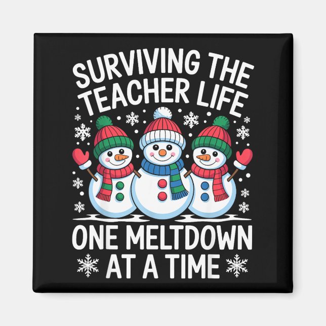 Surviving The Teacher Life One Meltdown At A Time  Magnet (Vorne)