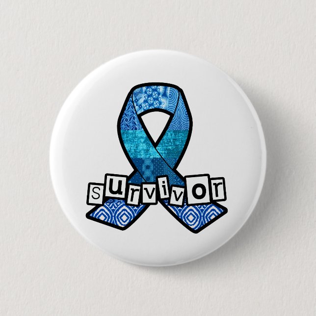 Survivor Blue Ribbon Button (Vorderseite)