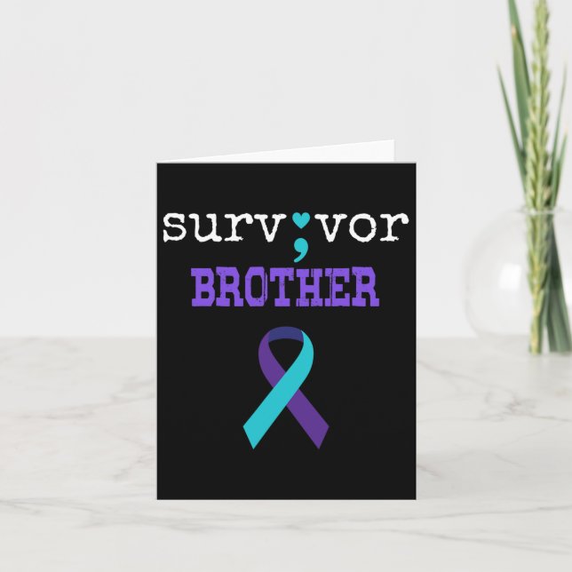 Survivor Brother Semicolon Geschenk Suizidpräventi Karte (Vorderseite)