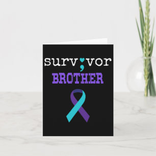 Survivor Brother Semicolon Geschenk Suizidpräventi Karte