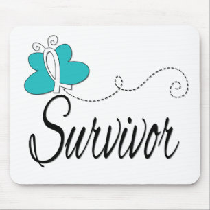 Survivor Butterfly Ribbon Zervikaler Krebs Mousepad