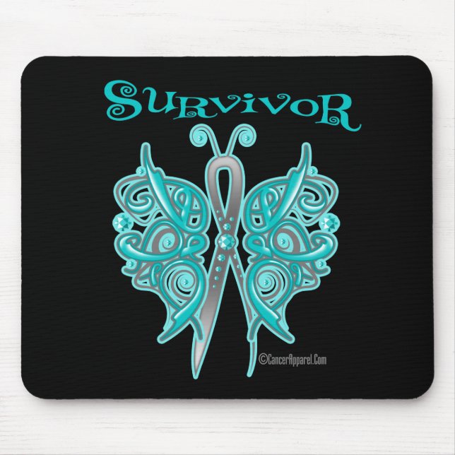 Survivor Celtic Butterfly - Eierstockkrebs Mousepad (Vorne)