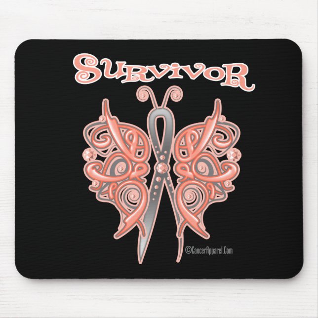 Survivor Celtic Butterfly - Endometrialer Krebs Mousepad (Vorne)
