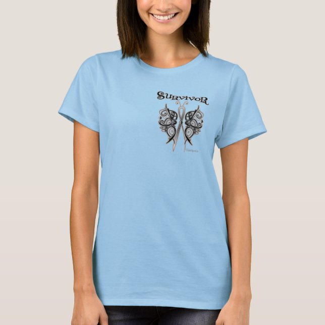 Survivor Celtic Butterfly - Melanom T-Shirt (Vorderseite)