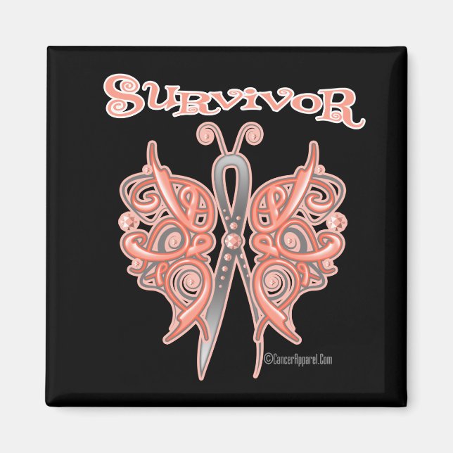 Survivor Celtic Butterfly - Uteruskrebs Magnet (Vorne)