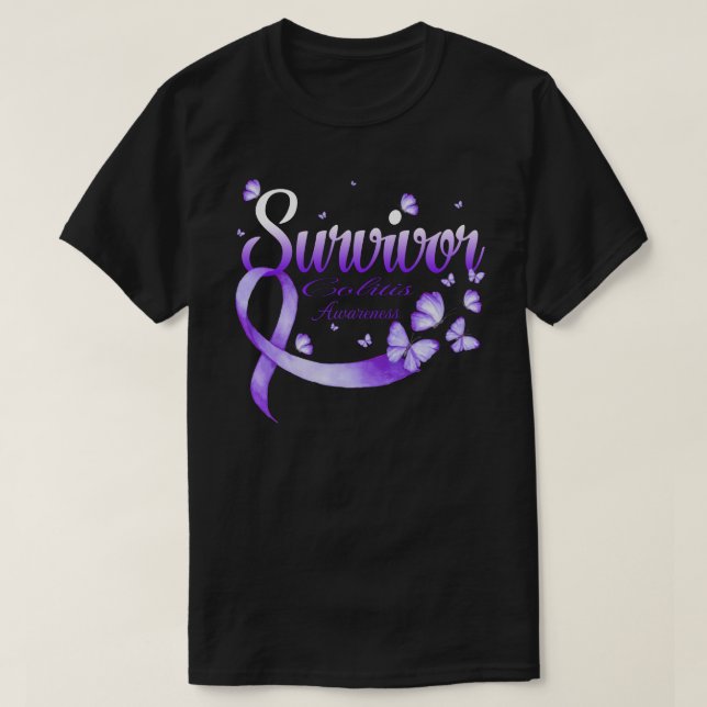 Survivor Colitis Awareness Butterfly T-Shirt (Design vorne)