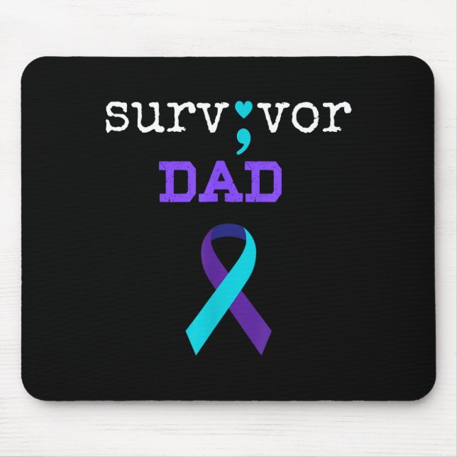 Survivor Dad - Semicolon Gift Suicide Prevention A Mousepad (Vorne)