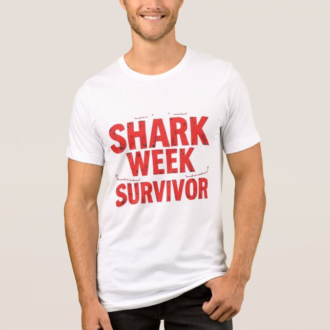 Survivor der Haiwoche Tri-Blend Shirt (Vorderseite)