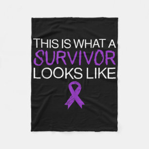 Survivor Fighter Lupus Awareness Montag Lila Ribb Fleecedecke