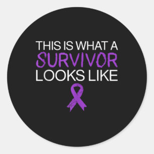 Survivor Fighter Lupus Awareness Montag Lila Ribb Runder Aufkleber