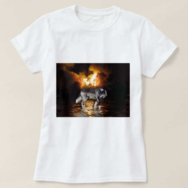 "Survivor" Graue Wolfspenden T-Shirt (Design vorne)