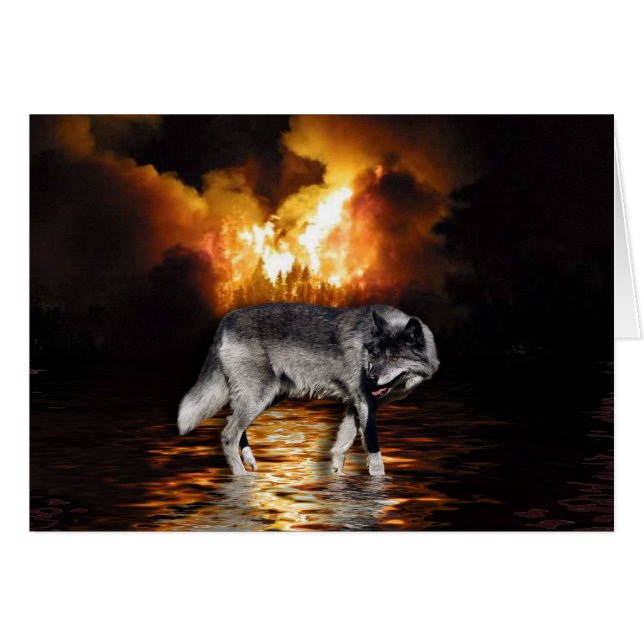 "Survivor" Grauer Wolf Wildlife Geschenke (Vorderseite (Horizontal))