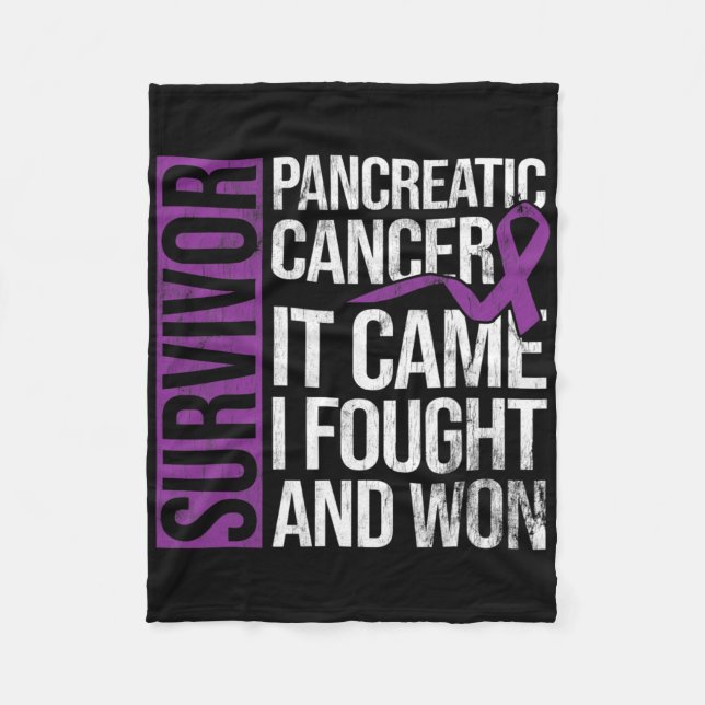 Survivor It Came I Won Pancreatic Cancer Awareness Fleecedecke (Vorderseite)