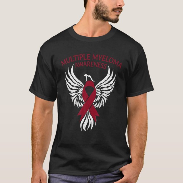 Survivor Kämpfen Multiple Myeloma Awareness Burgun T-Shirt (Vorderseite)