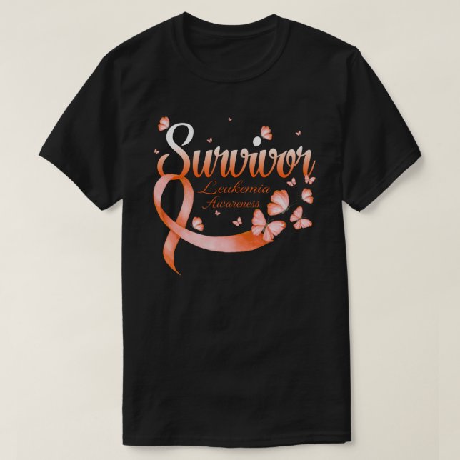 Survivor Leukemia Awareness Butterfly T-Shirt (Design vorne)