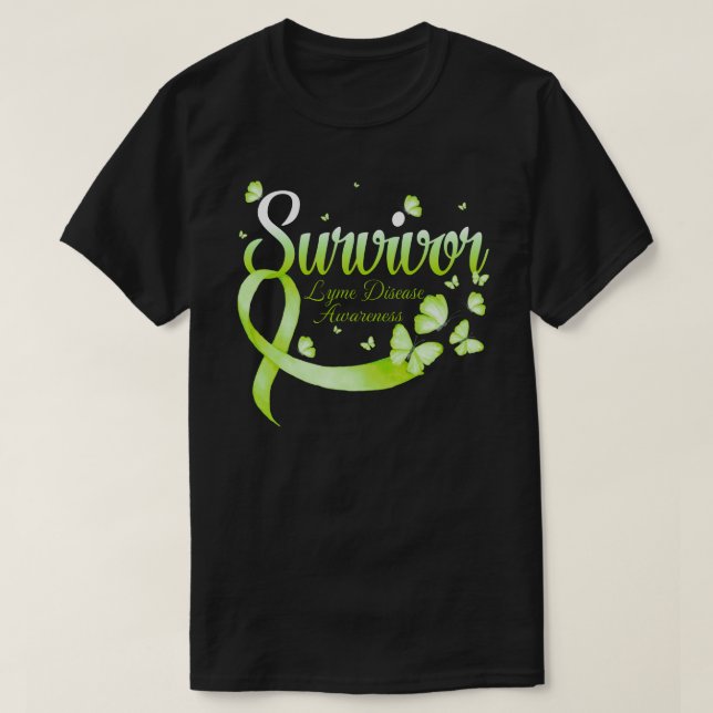 Survivor Lyme Disease Awareness Butterfly T-Shirt (Design vorne)